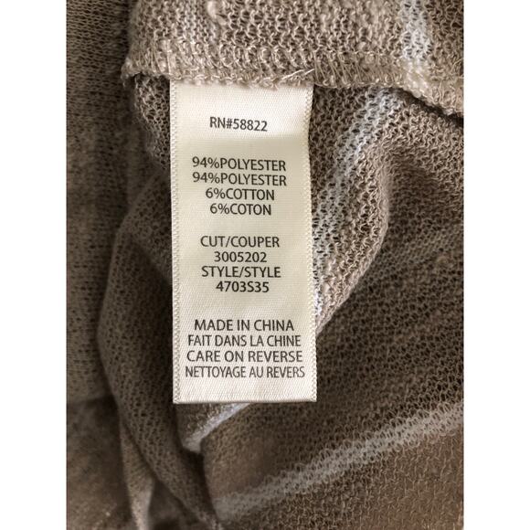 Max Studio London Women's Medium Drop Shoulder Stripe Top Tan NEW - Picture 6 of 7